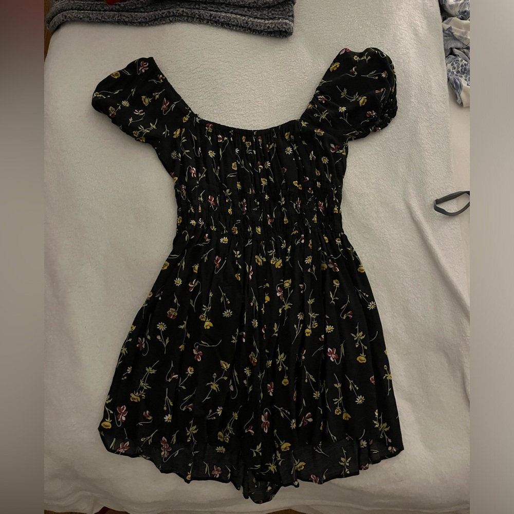 Floral Black Urban Outfitters Romper Dress
